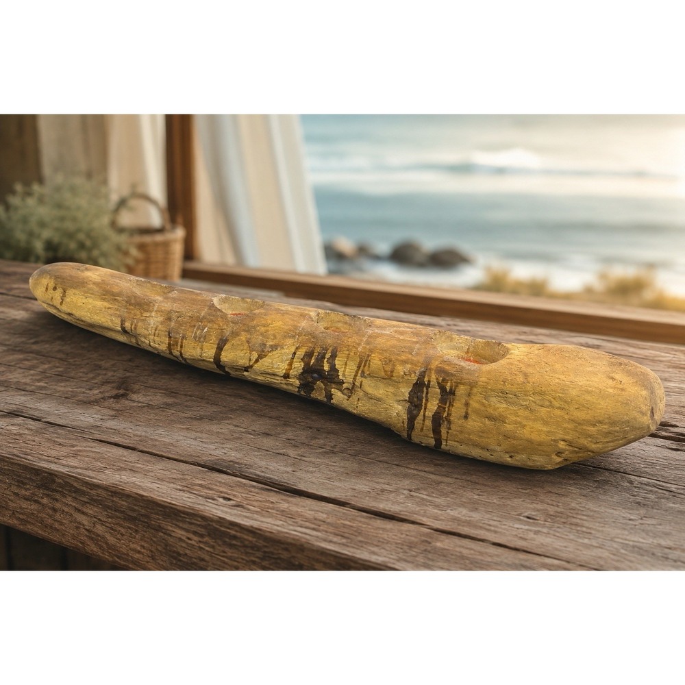 Driftwood Candle Holder Carved Art Primitive Decor Rustic Beach 28" Centerpiece